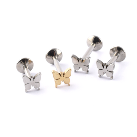 Titanium Labret with small Butterfly