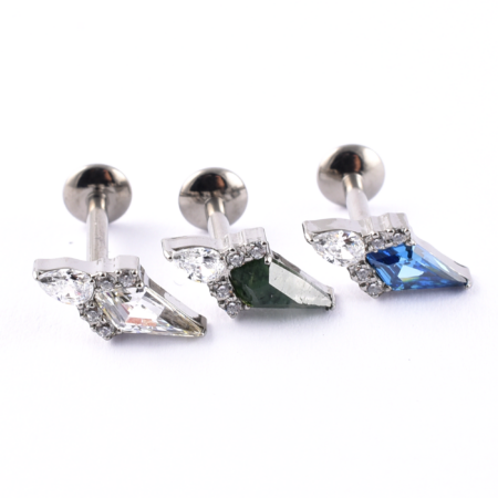 Titanium Labret Multi Gems
