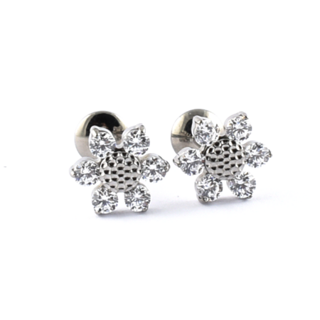 Titanium Labret with Daisy Top